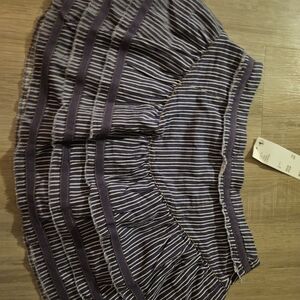 Urban Outfitters Navy and White Striped Ruffled Mini Skirt